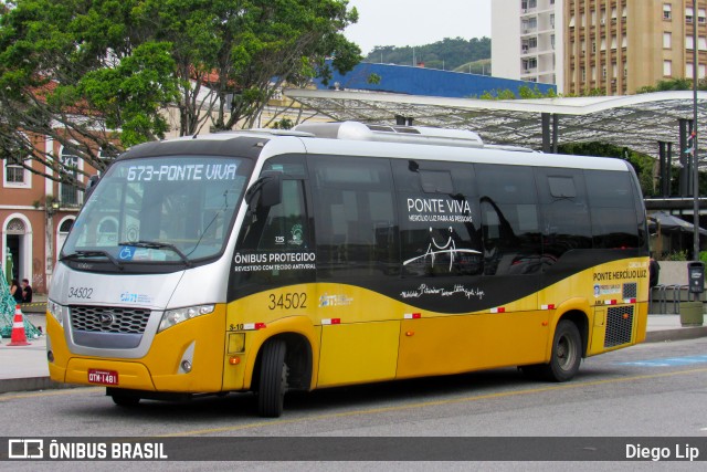 Transporte Coletivo Estrela 34502 na cidade de Florianópolis, Santa Catarina, Brasil, por Diego Lip. ID da foto: 11631092.