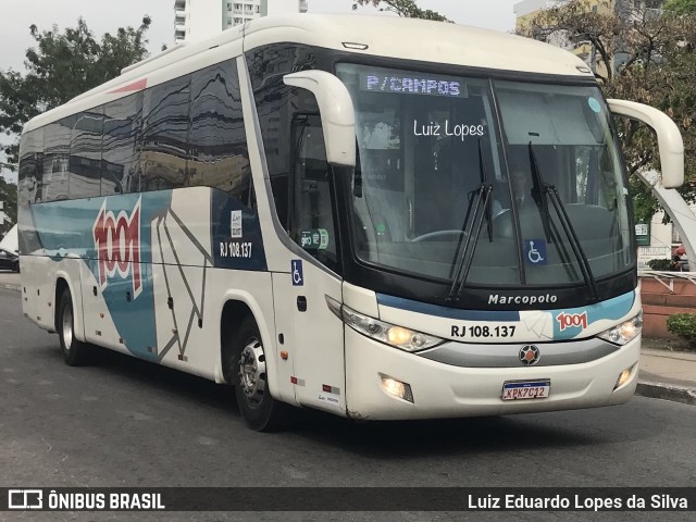 Auto Viação 1001 RJ 108.137 na cidade de Campos dos Goytacazes, Rio de Janeiro, Brasil, por Luiz Eduardo Lopes da Silva. ID da foto: 11628899.