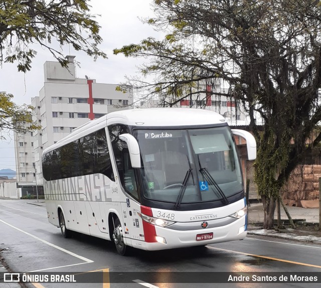 Auto Viação Catarinense 3448 na cidade de Jaraguá do Sul, Santa Catarina, Brasil, por Andre Santos de Moraes. Número da foto: #11629815.