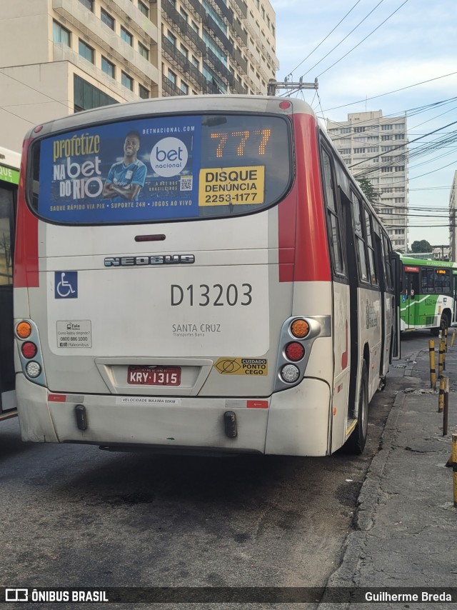 Transportes Barra D13203 na cidade de Rio de Janeiro, Rio de Janeiro, Brasil, por Guilherme Breda. ID da foto: 11632198.