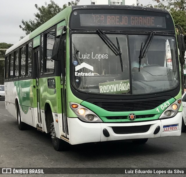 Viação Jacarandá de Campos 1 043 na cidade de Campos dos Goytacazes, Rio de Janeiro, Brasil, por Luiz Eduardo Lopes da Silva. ID da foto: 11631761.