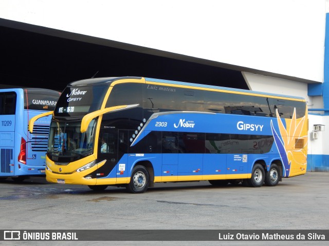 Nobre Transporte Turismo 2303 na cidade de Goiânia, Goiás, Brasil, por Luiz Otavio Matheus da Silva. ID da foto: 11632777.