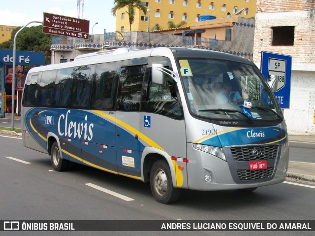 Viação Clewis 21901 na cidade de Aparecida, São Paulo, Brasil, por ANDRES LUCIANO ESQUIVEL DO AMARAL. ID da foto: 11634266.