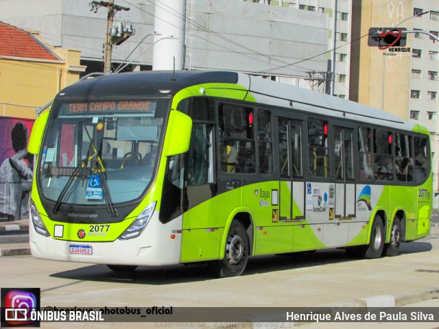 Itajaí Transportes Coletivos 2077 na cidade de Campinas, São Paulo, Brasil, por Henrique Alves de Paula Silva. ID da foto: 11635671.