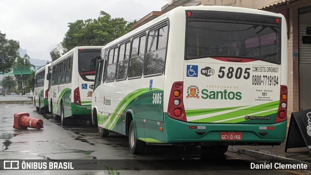 Viação Piracicabana Santos 5805 na cidade de Santos, São Paulo, Brasil, por Daniel Clemente. ID da foto: 11637565.