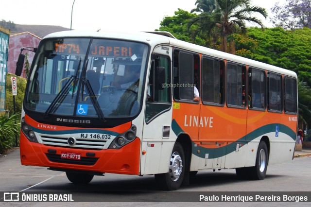 Linave Transportes RJ 146.032 na cidade de Paty do Alferes, Rio de Janeiro, Brasil, por Paulo Henrique Pereira Borges. ID da foto: 11641622.