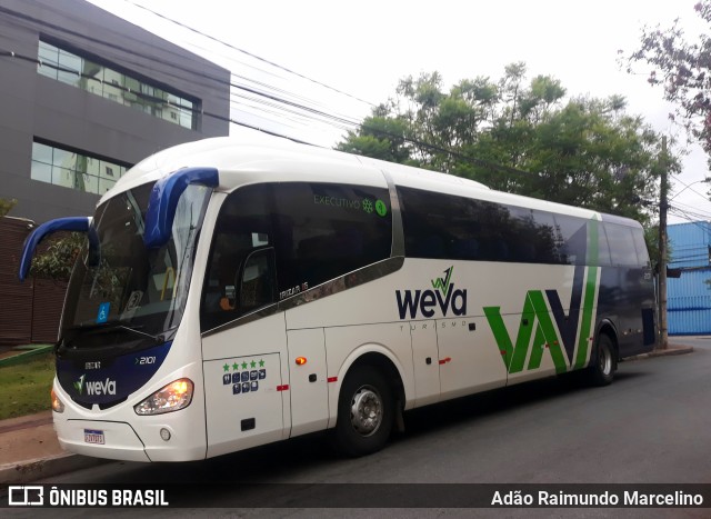 Weva Transportes e Turismo 2101 na cidade de Belo Horizonte, Minas Gerais, Brasil, por Adão Raimundo Marcelino. ID da foto: 11642212.