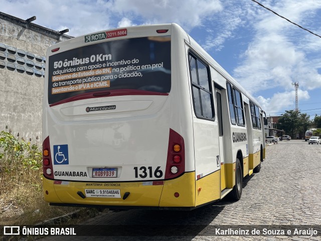 Transportes Guanabara 1316 na cidade de Parnamirim, Rio Grande do Norte, Brasil, por Karlheinz de Souza e Araújo. ID da foto: 11643148.