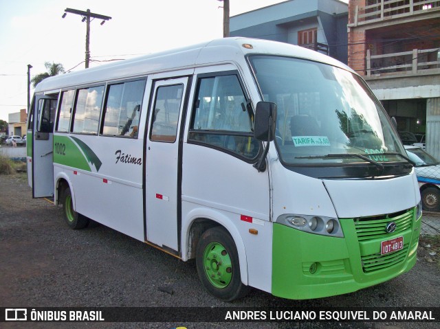 Transporte Coletivo Nossa Senhora de Fátima 1002 na cidade de Cruz Alta, Rio Grande do Sul, Brasil, por ANDRES LUCIANO ESQUIVEL DO AMARAL. Número da foto: #11642750.