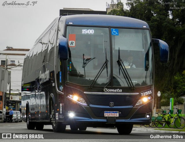 Viação Cometa 721553 na cidade de Santos, São Paulo, Brasil, por Guilherme Silva. ID da foto: 11643738.