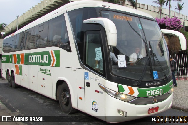 Empresa Gontijo de Transportes 21660 na cidade de Belo Horizonte, Minas Gerais, Brasil, por Hariel Bernades. ID da foto: 11643848.