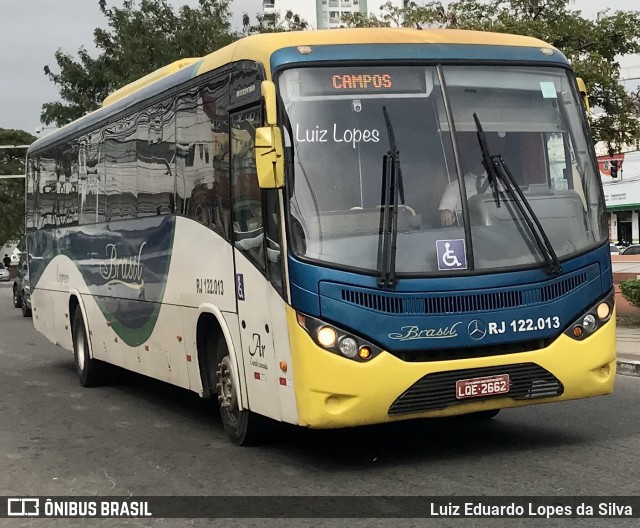 Brasil SA Transporte e Turismo RJ 122.013 na cidade de Campos dos Goytacazes, Rio de Janeiro, Brasil, por Luiz Eduardo Lopes da Silva. ID da foto: 11642456.