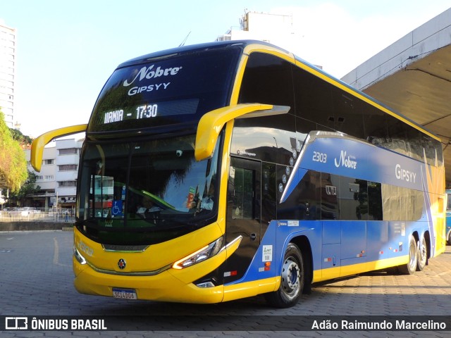 Nobre Transporte Turismo 2303 na cidade de Belo Horizonte, Minas Gerais, Brasil, por Adão Raimundo Marcelino. ID da foto: 11647131.