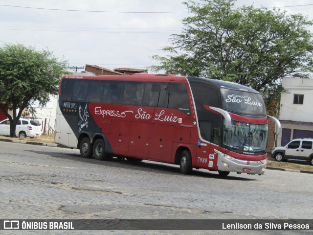 Expresso São Luiz 7980 na cidade de Caruaru, Pernambuco, Brasil, por Lenilson da Silva Pessoa. Número da foto: #11646838.
