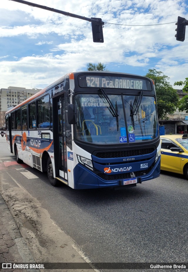 Viação Novacap B51522 na cidade de Rio de Janeiro, Rio de Janeiro, Brasil, por Guilherme Breda. Número da foto: #11648846.