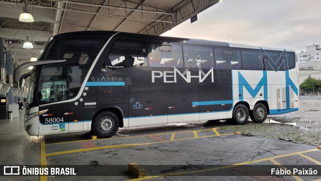 Empresa de Ônibus Nossa Senhora da Penha 58004 na cidade de Balneário Camboriú, Santa Catarina, Brasil, por Fábio Paixão. ID da foto: 11647458.