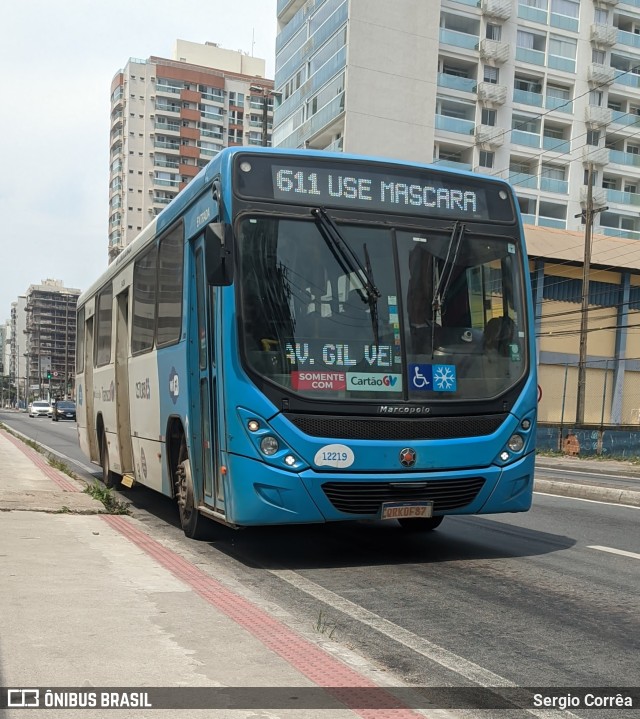 Viação Praia Sol 12219 na cidade de Vila Velha, Espírito Santo, Brasil, por Sergio Corrêa. Número da foto: #11647743.