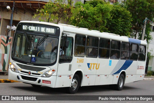 JTU - Jacareí Transporte Urbano 2.660 na cidade de Jacareí, São Paulo, Brasil, por Paulo Henrique Pereira Borges. ID da foto: 11650427.