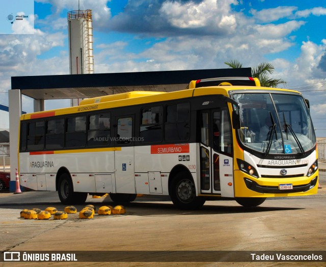 Viação Araguarina 3190 na cidade de Goiânia, Goiás, Brasil, por Tadeu Vasconcelos. ID da foto: 11650295.