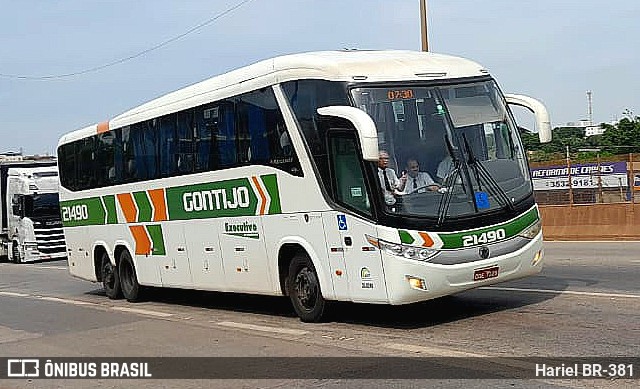 Empresa Gontijo de Transportes 21490 na cidade de Betim, Minas Gerais, Brasil, por Hariel BR-381. ID da foto: 11651721.