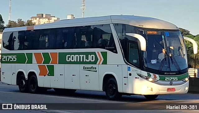 Empresa Gontijo de Transportes 21755 na cidade de Betim, Minas Gerais, Brasil, por Hariel BR-381. ID da foto: 11653539.