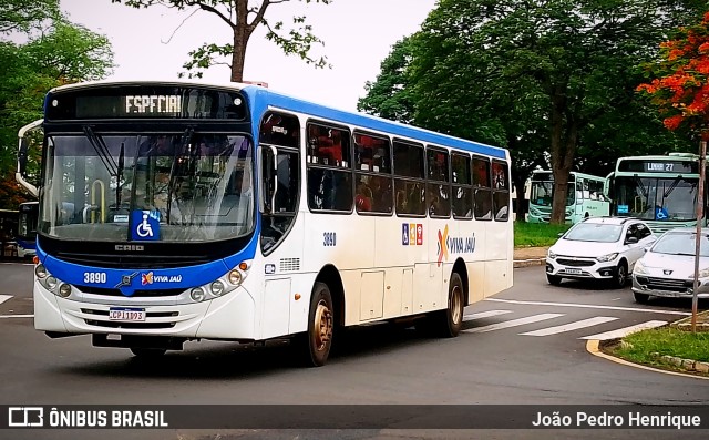 Auto Viação Jauense 3890 na cidade de Jaú, São Paulo, Brasil, por João Pedro Henrique. ID da foto: 11654957.