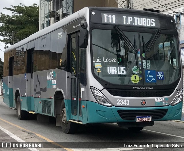 SIT Macaé Transportes 2343 na cidade de Macaé, Rio de Janeiro, Brasil, por Luiz Eduardo Lopes da Silva. ID da foto: 11655840.