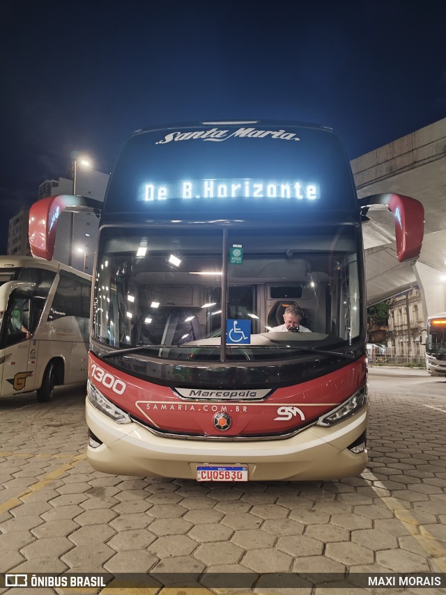 Santa Maria Fretamento e Turismo 1300 na cidade de Belo Horizonte, Minas Gerais, Brasil, por MAXI MORAIS. ID da foto: 11656969.