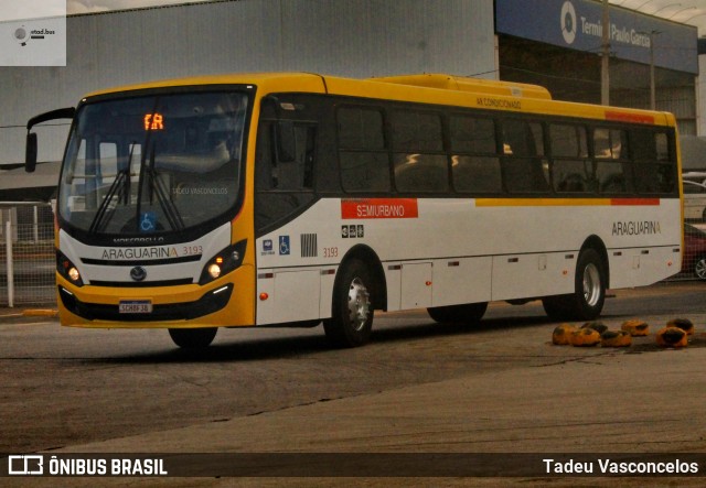 Viação Araguarina 3193 na cidade de Goiânia, Goiás, Brasil, por Tadeu Vasconcelos. Número da foto: #11655895.