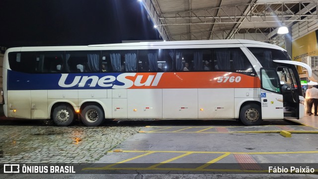 Unesul de Transportes 5760 na cidade de Balneário Camboriú, Santa Catarina, Brasil, por Fábio Paixão. ID da foto: 11657590.