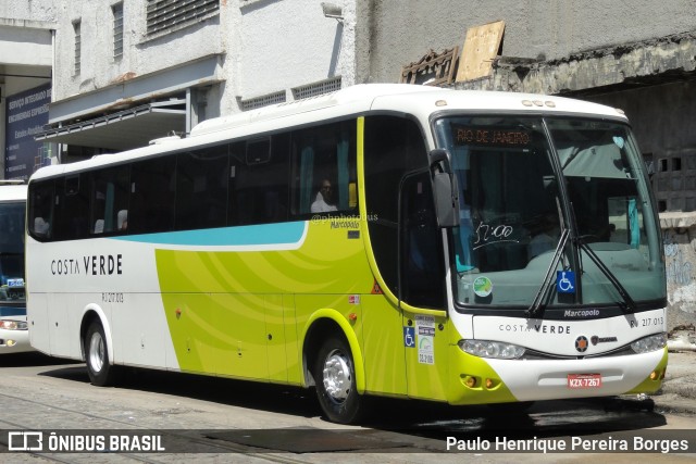 Costa Verde Transportes RJ 217.013 na cidade de Rio de Janeiro, Rio de Janeiro, Brasil, por Paulo Henrique Pereira Borges. Número da foto: #11661987.