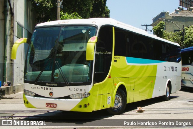 Costa Verde Transportes RJ 217.011 na cidade de Rio de Janeiro, Rio de Janeiro, Brasil, por Paulo Henrique Pereira Borges. Número da foto: #11661962.