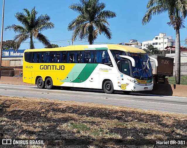 Empresa Gontijo de Transportes 18325 na cidade de Betim, Minas Gerais, Brasil, por Hariel BR-381. ID da foto: 11661430.