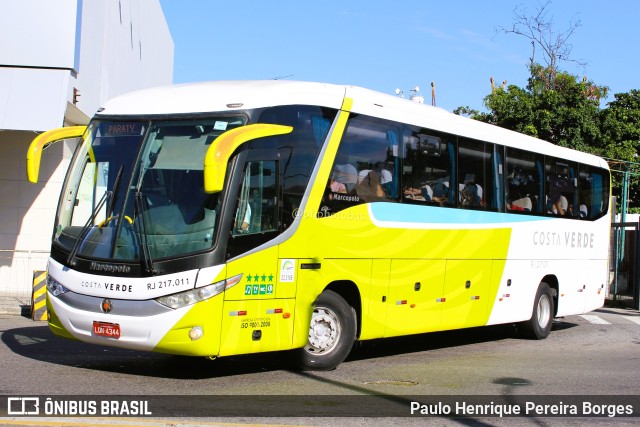 Costa Verde Transportes RJ 217.011 na cidade de Rio de Janeiro, Rio de Janeiro, Brasil, por Paulo Henrique Pereira Borges. Número da foto: #11661967.