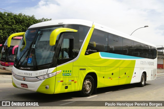 Costa Verde Transportes RJ 217.012 na cidade de Rio de Janeiro, Rio de Janeiro, Brasil, por Paulo Henrique Pereira Borges. ID da foto: 11661982.