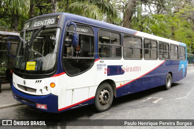 São João Batista Transportes e Turismo 218 na cidade de Barra Mansa, Rio de Janeiro, Brasil, por Paulo Henrique Pereira Borges. Número da foto: #11661933.