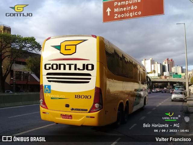 Empresa Gontijo de Transportes 18010 na cidade de Belo Horizonte, Minas Gerais, Brasil, por Valter Francisco. ID da foto: 11661049.