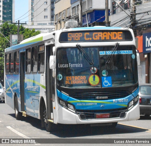 Viação Ponte Coberta RJ 190.117 na cidade de Nova Iguaçu, Rio de Janeiro, Brasil, por Lucas Alves Ferreira. ID da foto: 11662620.