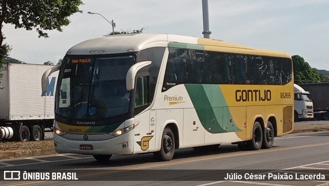 Empresa Gontijo de Transportes 18265 na cidade de Leopoldina, Minas Gerais, Brasil, por Júlio César Paixão Lacerda. ID da foto: 11592465.