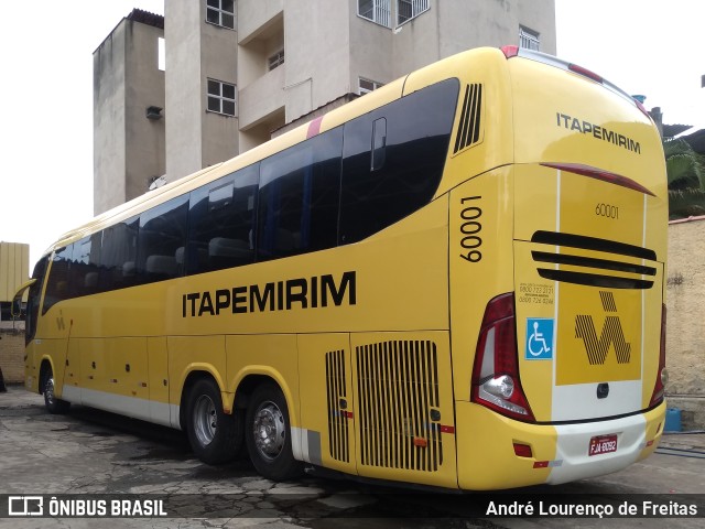 Viação Itapemirim 60001 na cidade de Ipatinga, Minas Gerais, Brasil, por André Lourenço de Freitas. ID da foto: 11594843.