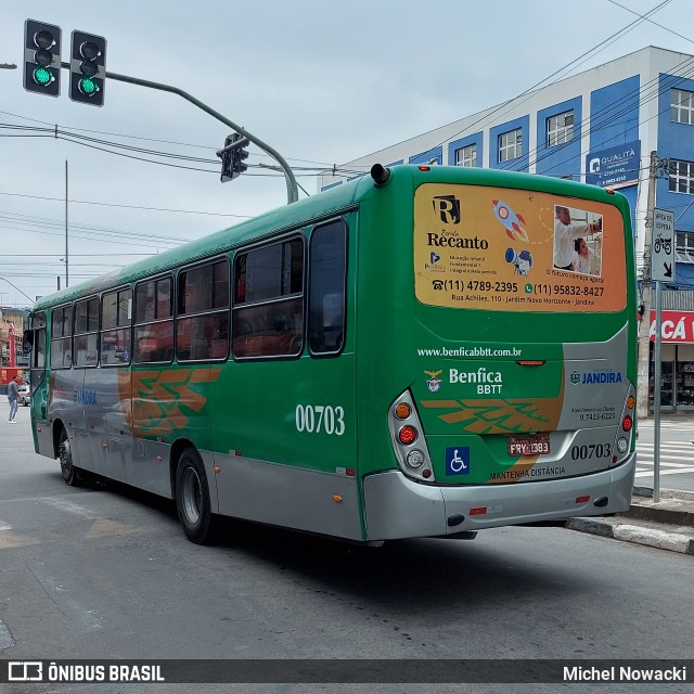 BBTT - Benfica Barueri Transporte e Turismo 00703 na cidade de Jandira, São Paulo, Brasil, por Michel Nowacki. ID da foto: 11664528.