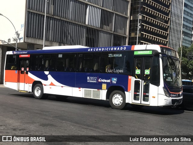 Viação Ideal B28512 na cidade de Rio de Janeiro, Rio de Janeiro, Brasil, por Luiz Eduardo Lopes da Silva. ID da foto: 11663023.