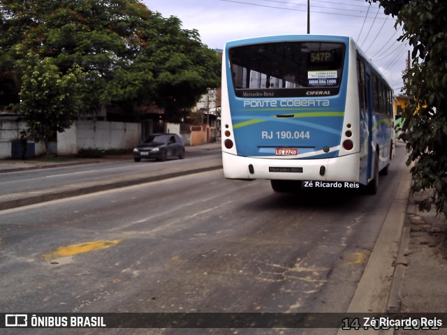 Viação Ponte Coberta RJ 190.044 na cidade de Rio de Janeiro, Rio de Janeiro, Brasil, por Zé Ricardo Reis. Número da foto: #11663630.
