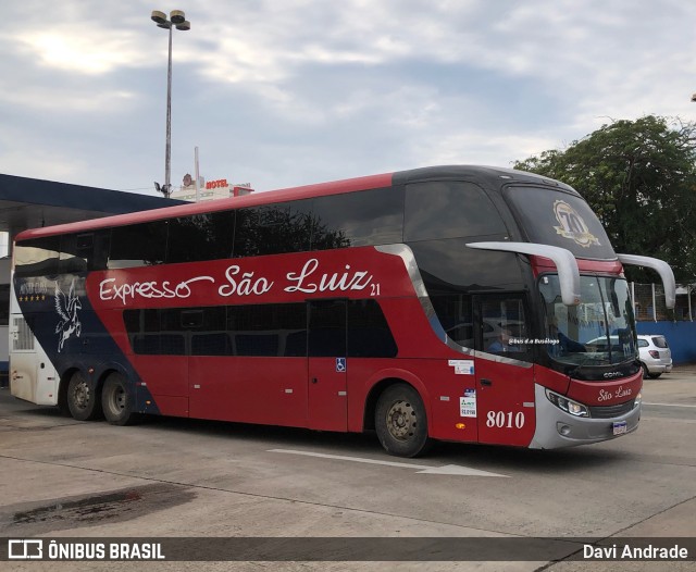 Expresso São Luiz 8010 na cidade de Goiânia, Goiás, Brasil, por Davi Andrade. Número da foto: #11596018.