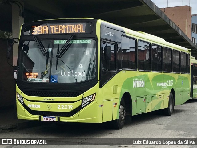 Santo Antônio Transportes Niterói 2.2.039 na cidade de Niterói, Rio de Janeiro, Brasil, por Luiz Eduardo Lopes da Silva. Número da foto: #11594911.