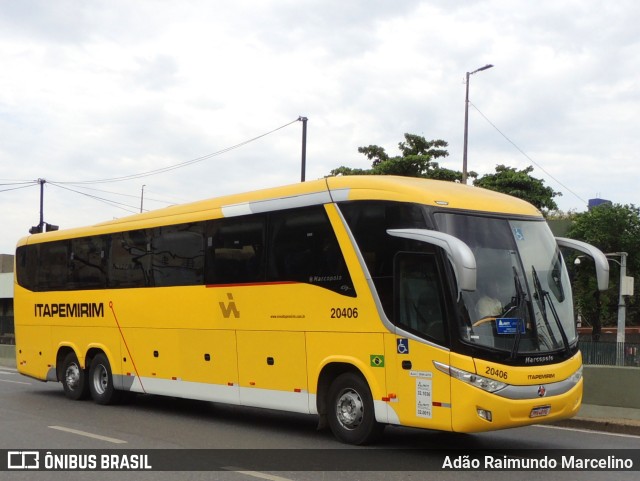 Viação Nova Itapemirim 20406 na cidade de Belo Horizonte, Minas Gerais, Brasil, por Adão Raimundo Marcelino. ID da foto: 11597840.