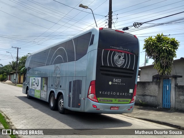 Viação Garcia 8402 na cidade de Caraguatatuba, São Paulo, Brasil, por Matheus Duarte Souza. ID da foto: 11596801.