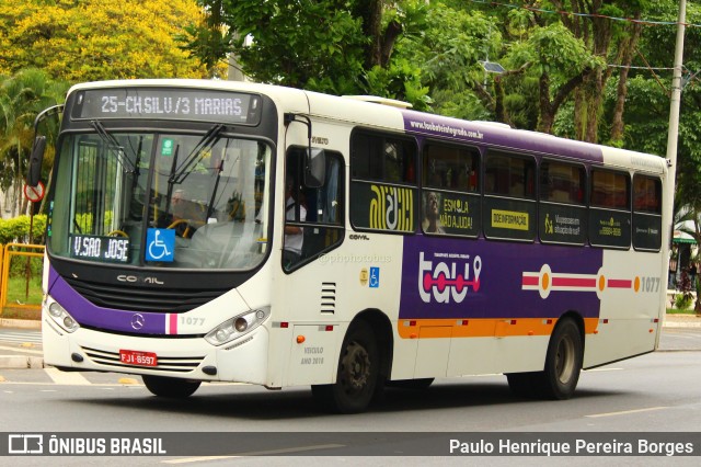 ABC Transportes Coletivos  Vale do Paraíba 1077 na cidade de Taubaté, São Paulo, Brasil, por Paulo Henrique Pereira Borges. ID da foto: 11597472.