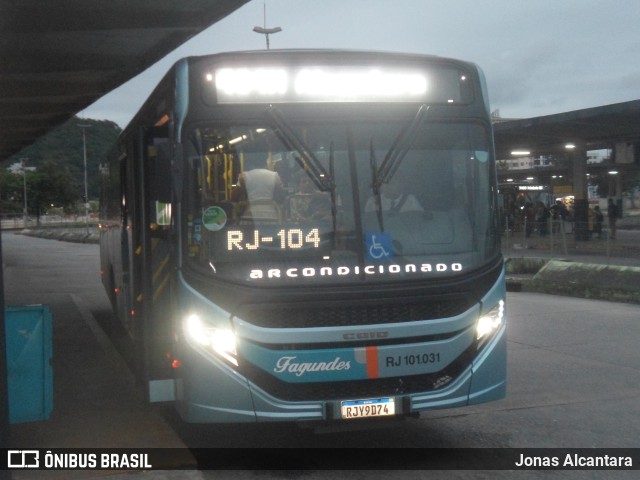 Auto Ônibus Fagundes RJ 101.031 na cidade de Niterói, Rio de Janeiro, Brasil, por Jonas Alcantara. ID da foto: 11595401.