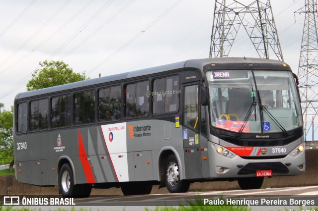 Empresa de Ônibus Pássaro Marron 37940 na cidade de Roseira, São Paulo, Brasil, por Paulo Henrique Pereira Borges. Número da foto: #11601915.
